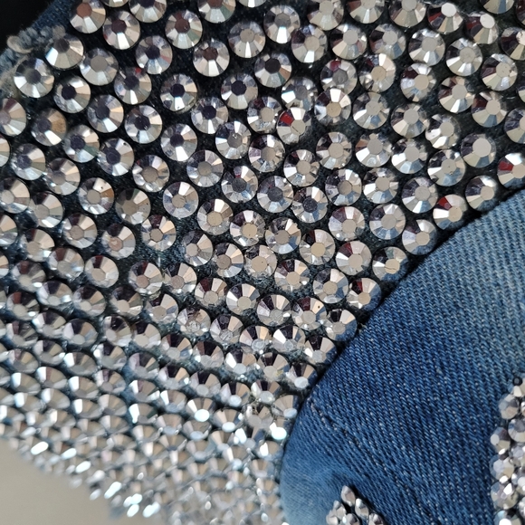 LOVE Denim & Rhinestones Classic Distressed Baseball Cap Unisex Adult - Picture 6 of 9